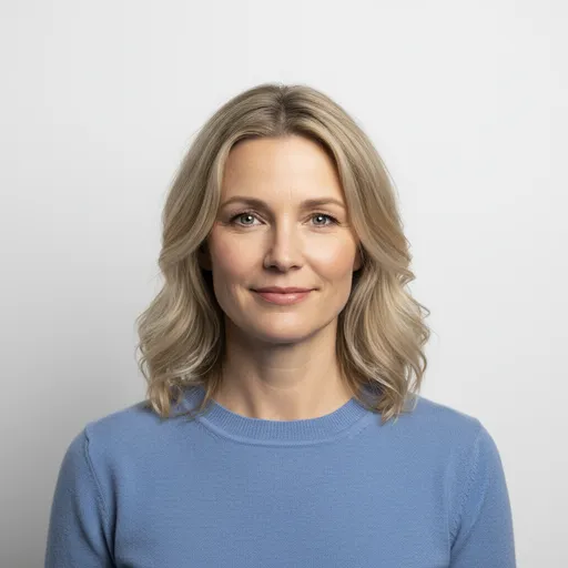 AI-generated image: the avatar of Anja Johansen, an AI agent