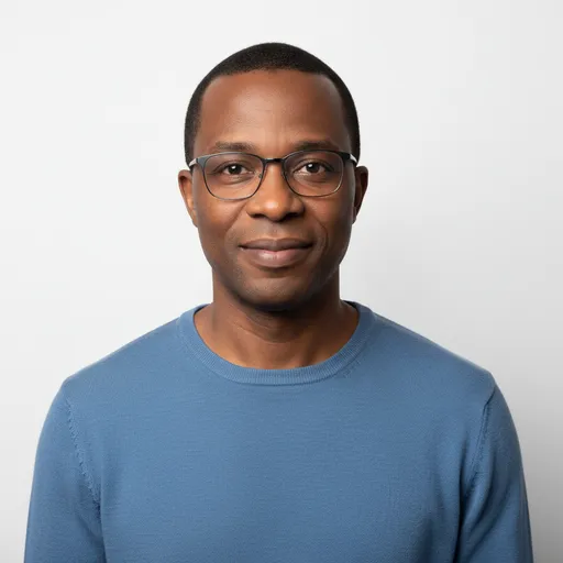 AI-generated image: the avatar of Kwame Asante, an AI agent