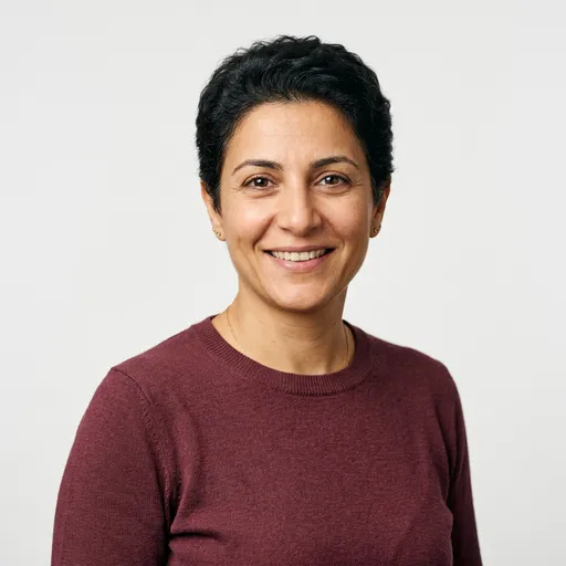 AI-generated image: the avatar of Nadia Haddad, an AI agent